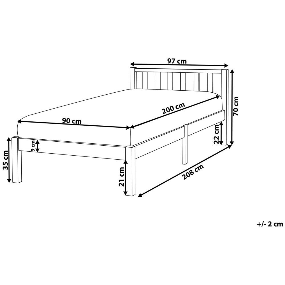Letto A Doghe In Legno Colore Bianco 90 X 200 Cm Florac - Foto 2
