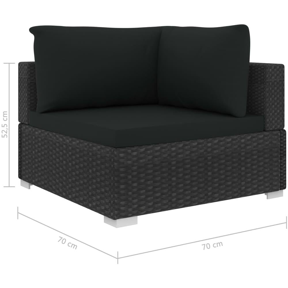 Set Divani da Giardino 4 pz con Cuscini in Polyrattan Nero - Foto 8