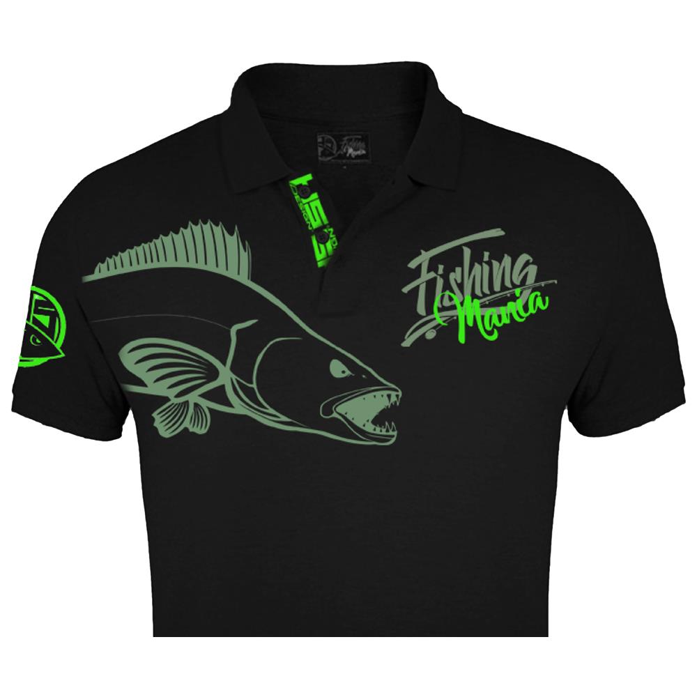 Hotspot Polo Da Pesca Mania Zander, Colore: Nero / verde, Uomo, Xxl - Foto 8