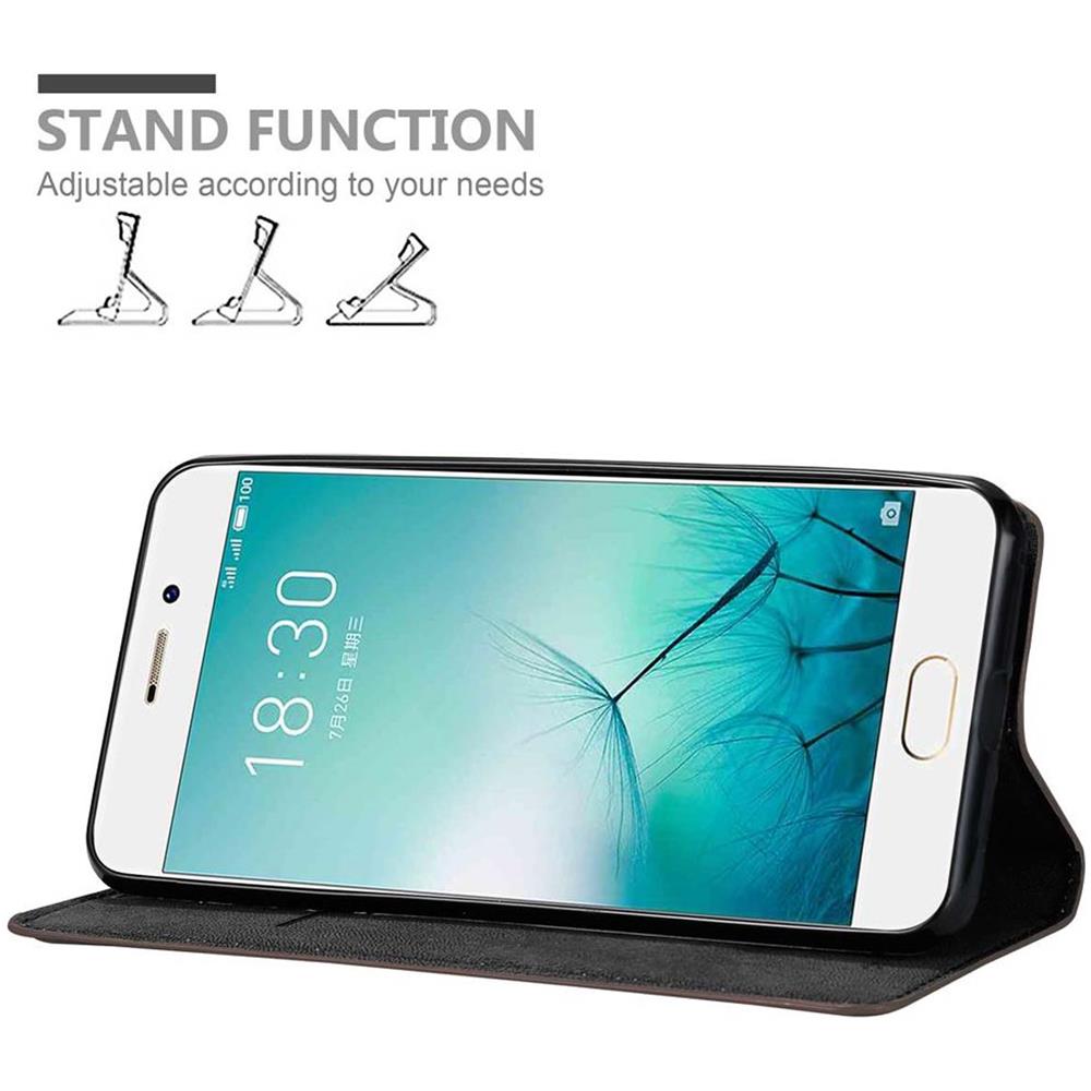 Cadorabo Custodia Compatibile Con Meizu Pro 7 In Bruno Caffè - Coperchio Protettiva Con Chiusura Magnetica, Funzione Stand E Tasca Per Le Carte - Foto 2