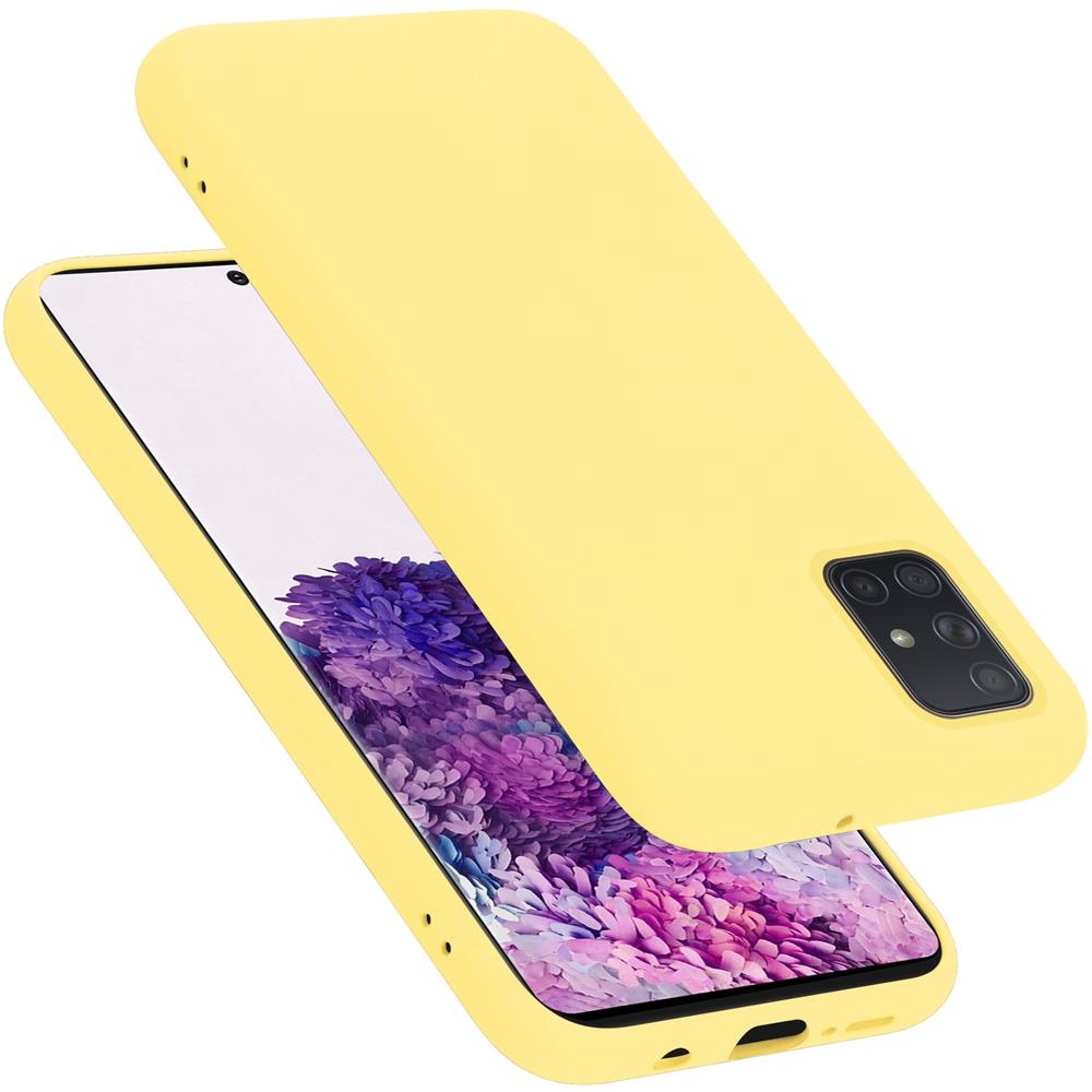 Custodia Compatibile Con Samsung Galaxy A71 4g In Liquid Giallo - Coperchio Protettivo In Silicone Tpu Flessibile - Foto 1