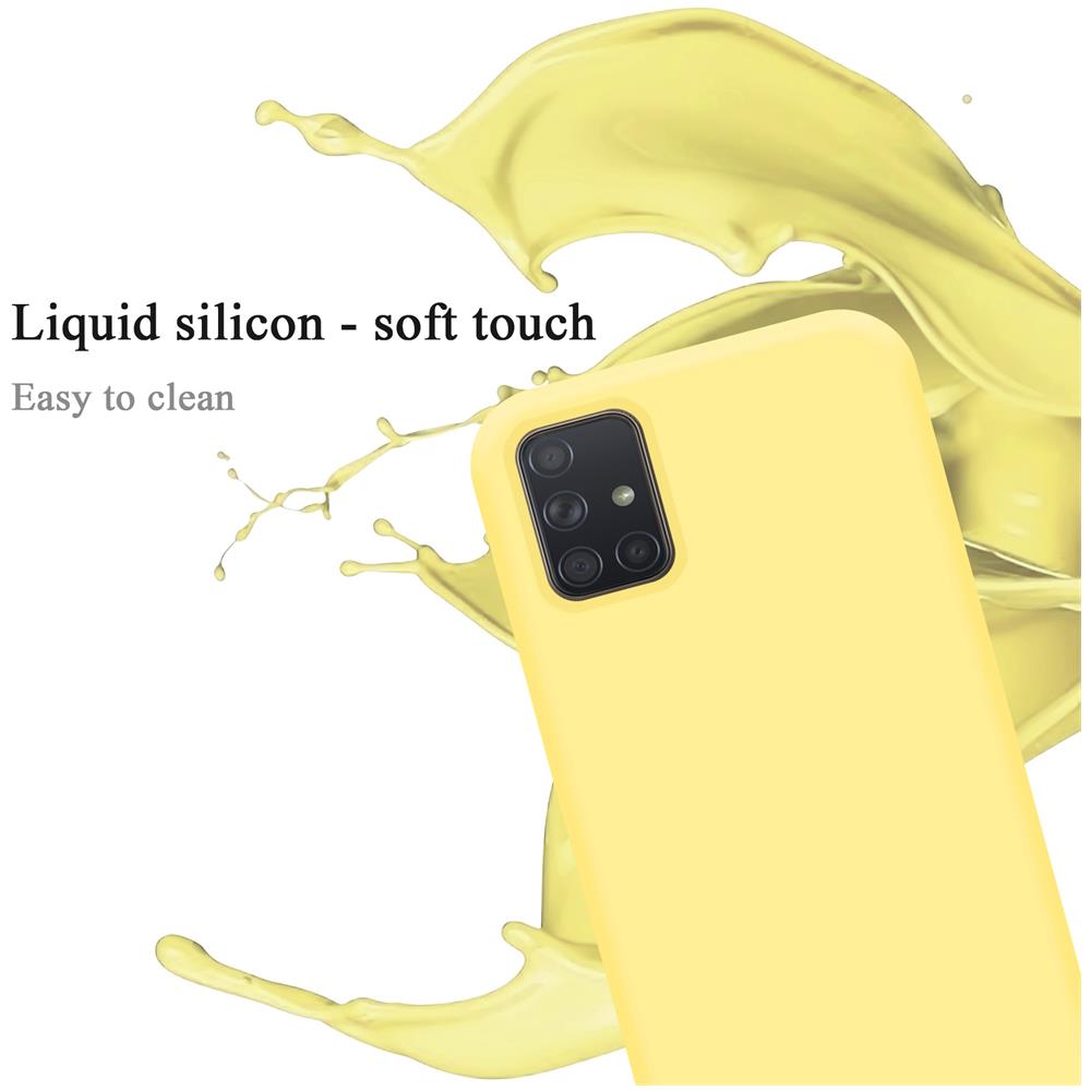 Custodia Compatibile Con Samsung Galaxy A71 4g In Liquid Giallo - Coperchio Protettivo In Silicone Tpu Flessibile - Foto 2
