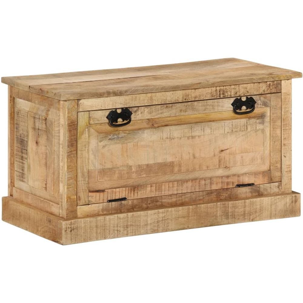Panca Con Scarpiera 85x40x45 Cm In Legno Massello Di Mango - Foto 1