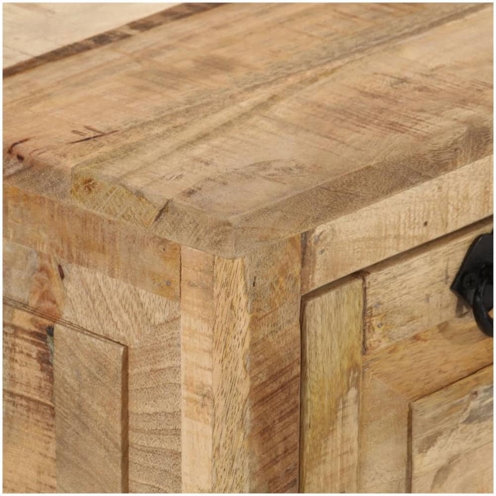 Panca Con Scarpiera 85x40x45 Cm In Legno Massello Di Mango - Foto 2