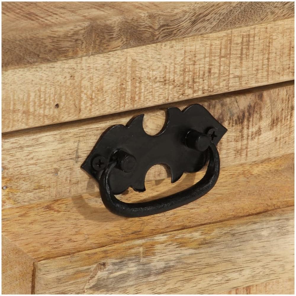 Panca Con Scarpiera 85x40x45 Cm In Legno Massello Di Mango - Foto 3
