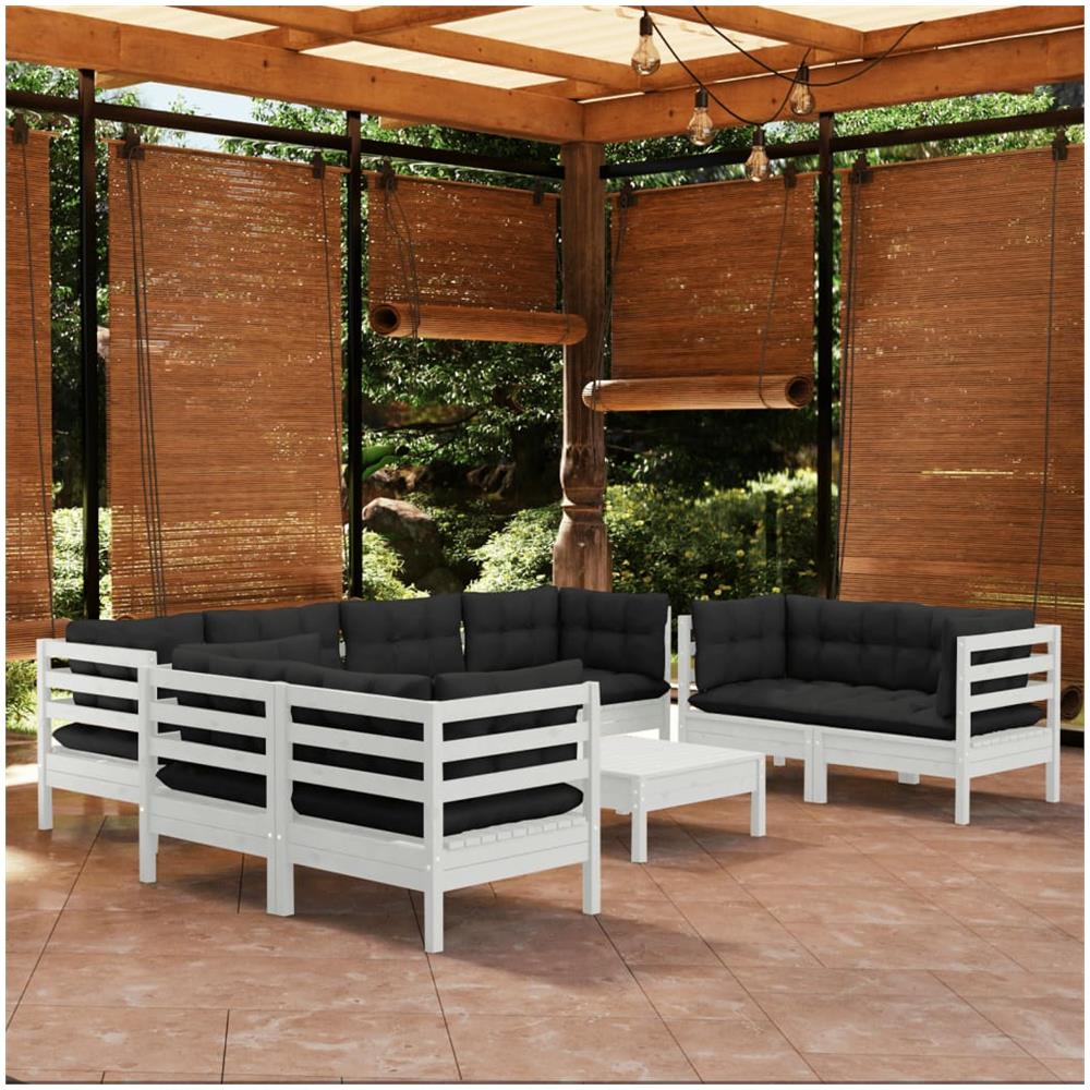 Set Divani Da Giardino 9 Pz Con Cuscini In Massello Di Pino - Foto 1