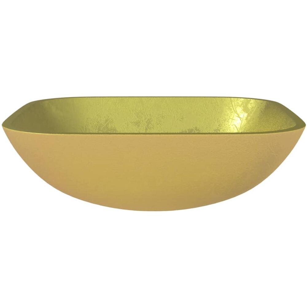 Lavandino In Vetro 42x42x14 Cm Oro - Foto 3