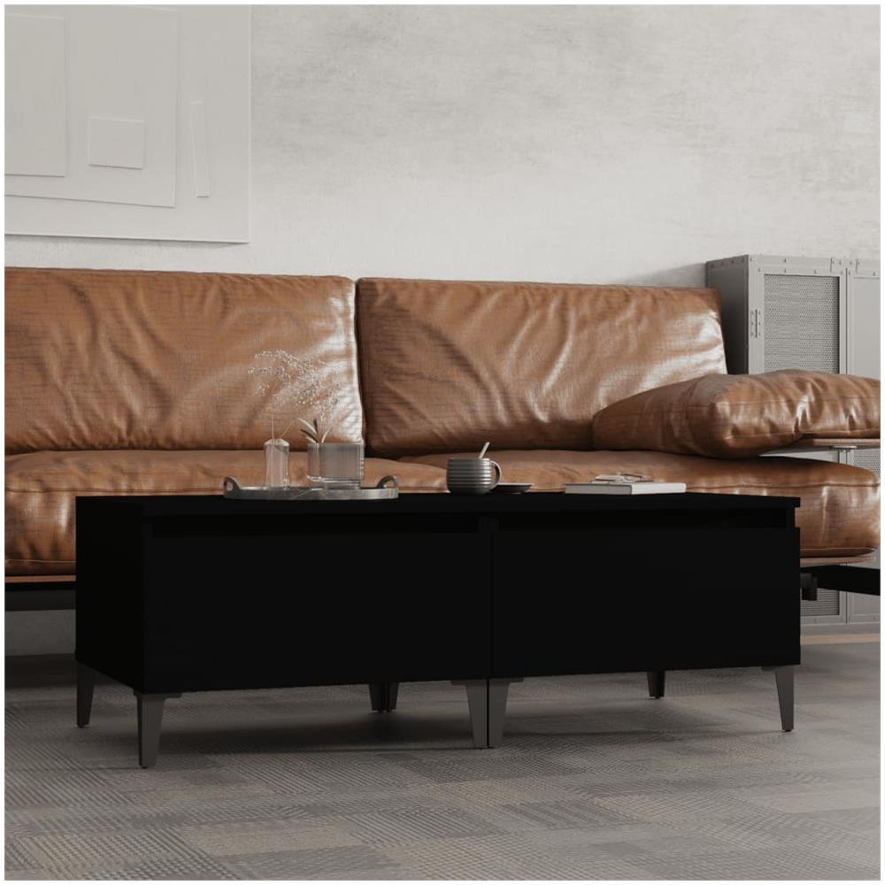Tavolini 2pz Neri 50x46x35 Cm In Legno Multistrato - Foto 1