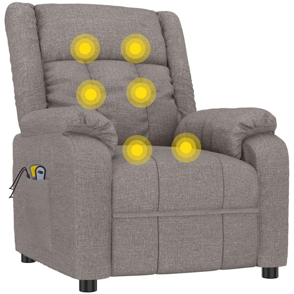 Poltrona Massaggiante Elettrica Tortora In Tessuto - Foto 7