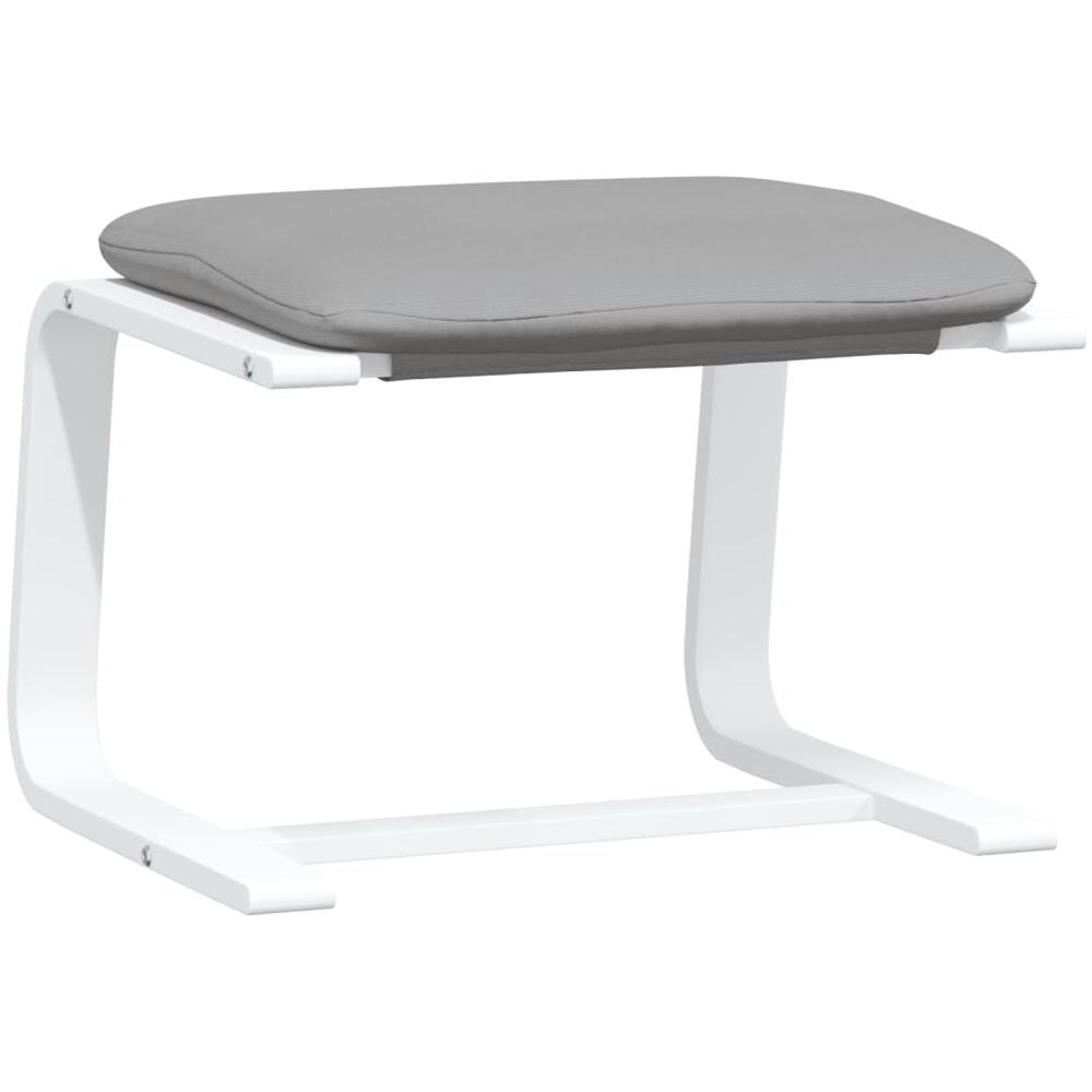 Poggiapiedi Grigio Chiaro 51x41x40 Cm In Tessuto - Foto 2