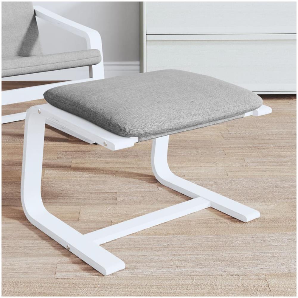 Poggiapiedi Grigio Chiaro 51x41x40 Cm In Tessuto - Foto 1