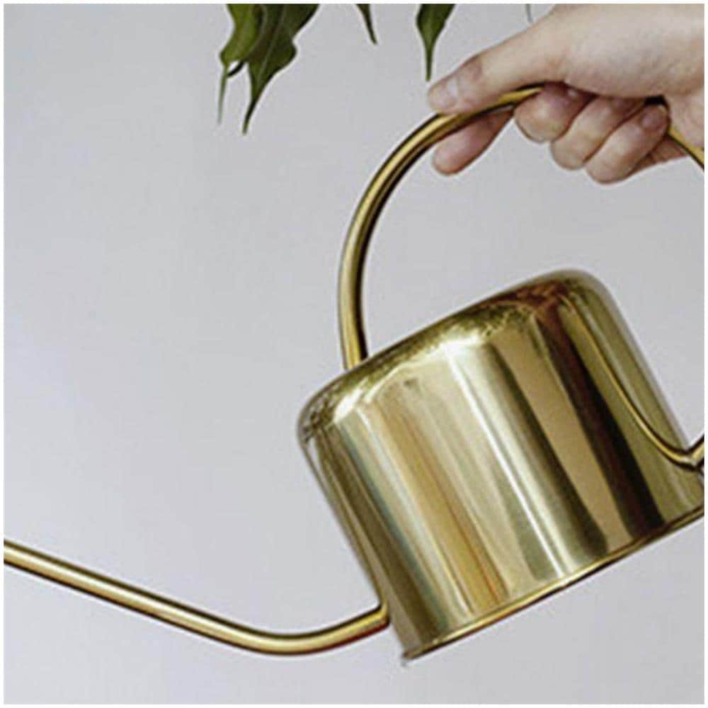 2 Annaffiatoi Vintage In Acciaio Inossidabile Dorato Da 1,2 Litri - Foto 1