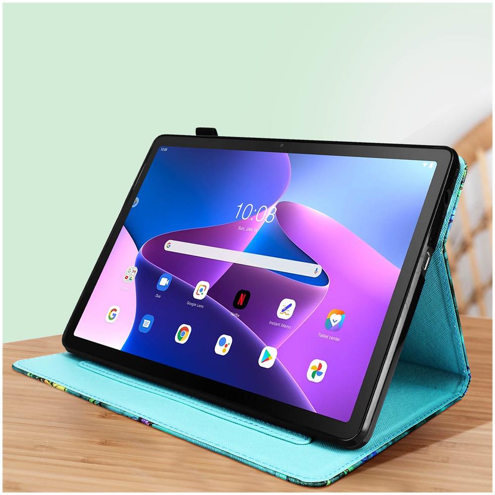 Custodia Per Lenovo Tab M10 Gen 3, Portafoglio Con Linguetta Magnetica, Farfalla - Foto 2