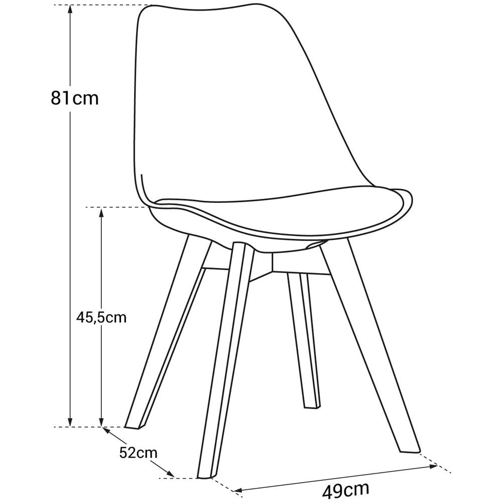 Set Di 4 Sedie Scandinave Nora Blu Con Cuscino - Foto 2