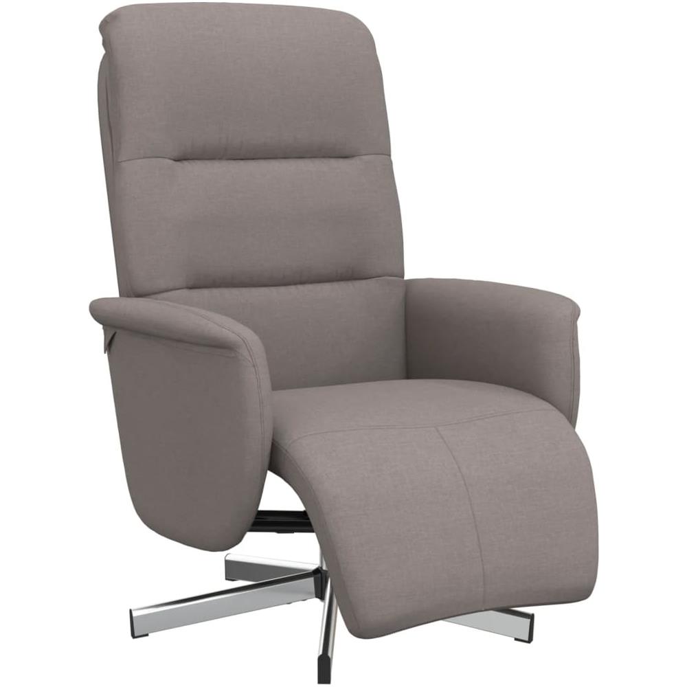 Poltrona Reclinabile Con Poggiapiedi Tortora In Tessuto - Foto 2