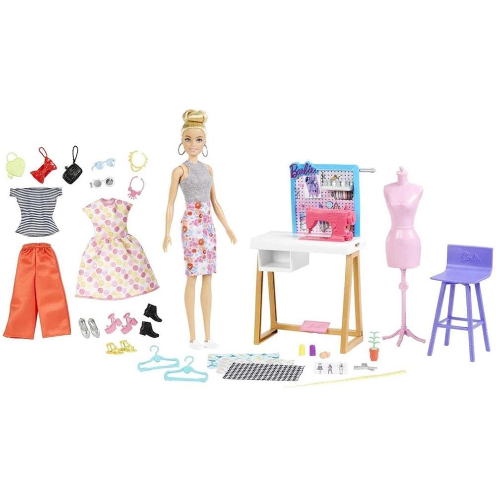 Barbie Playset Atelier con Bambola Stilista Outfit Moda Kit Cucito Idea Regalo - Foto 1