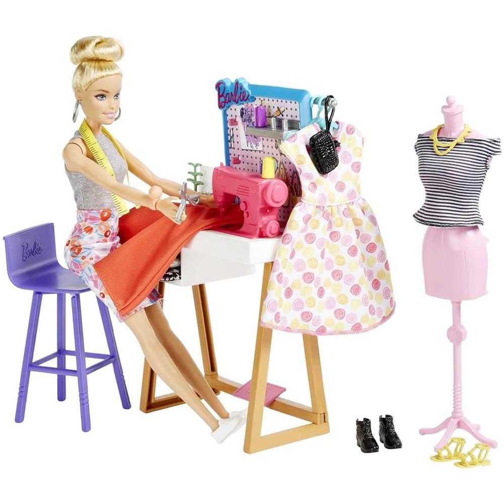 Barbie Playset Atelier con Bambola Stilista Outfit Moda Kit Cucito Idea Regalo - Foto 2