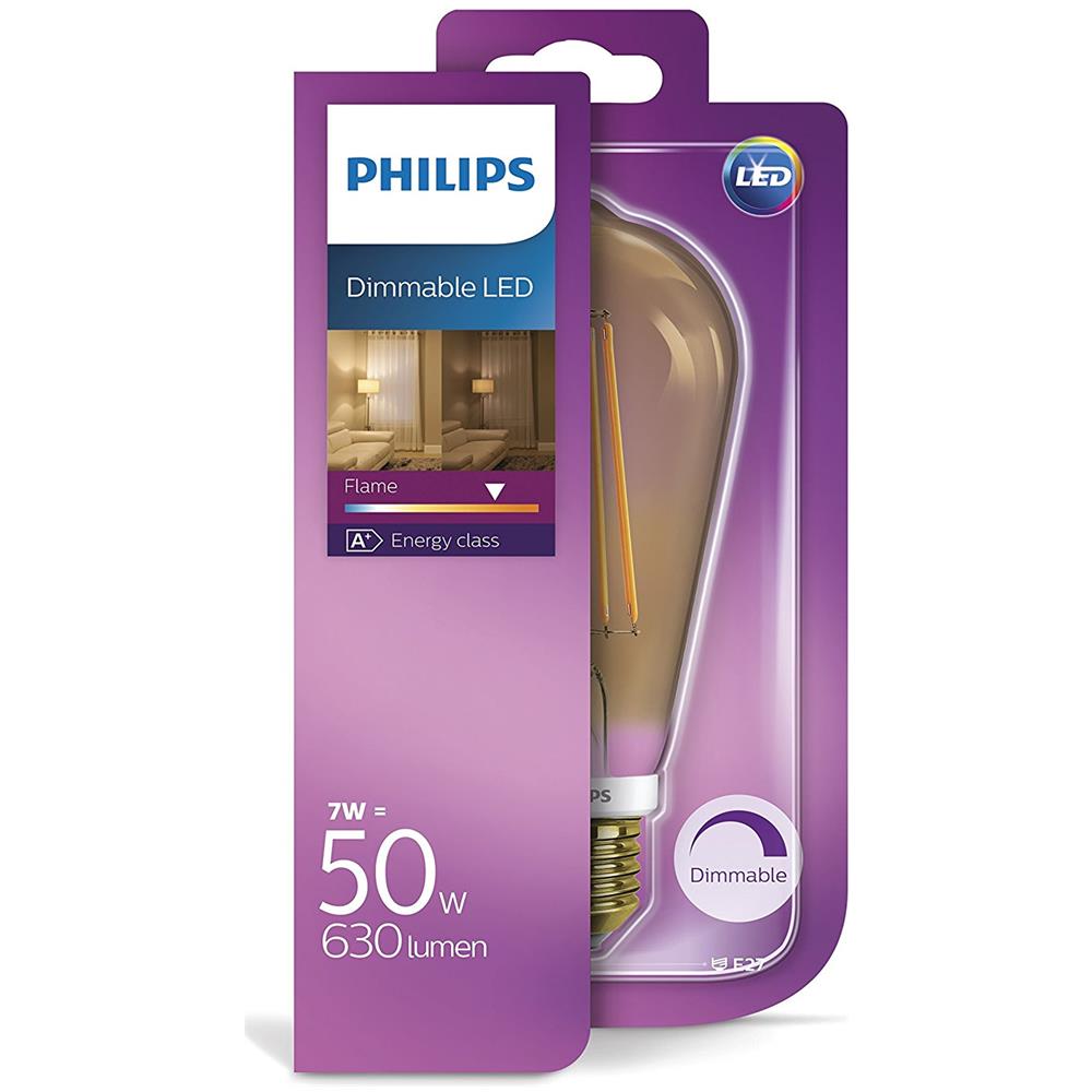 Lampadina Led Filament Classic 50W St64 Attacco E27 2000K Gold Dimmerabile - Foto 2