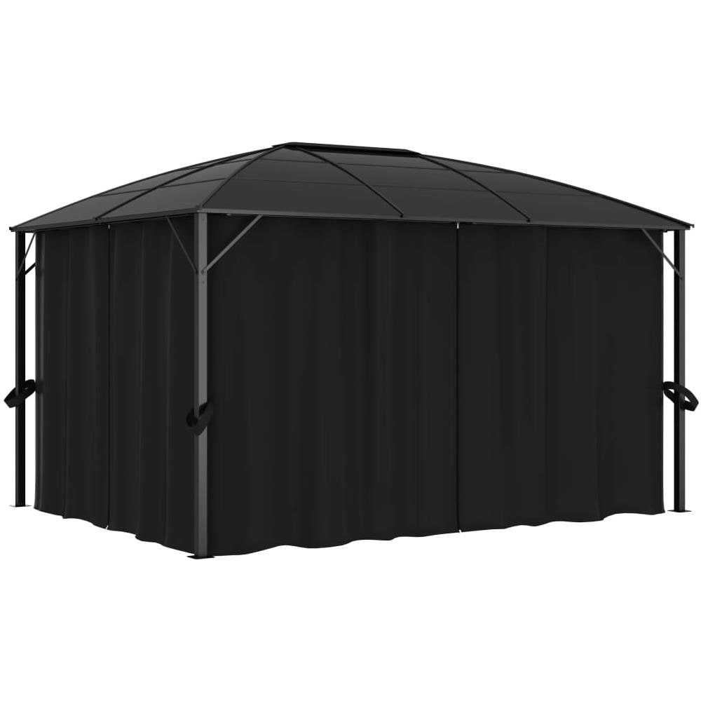 Gazebo Con Tende 400x300x265 Cm Antracite - Foto 1