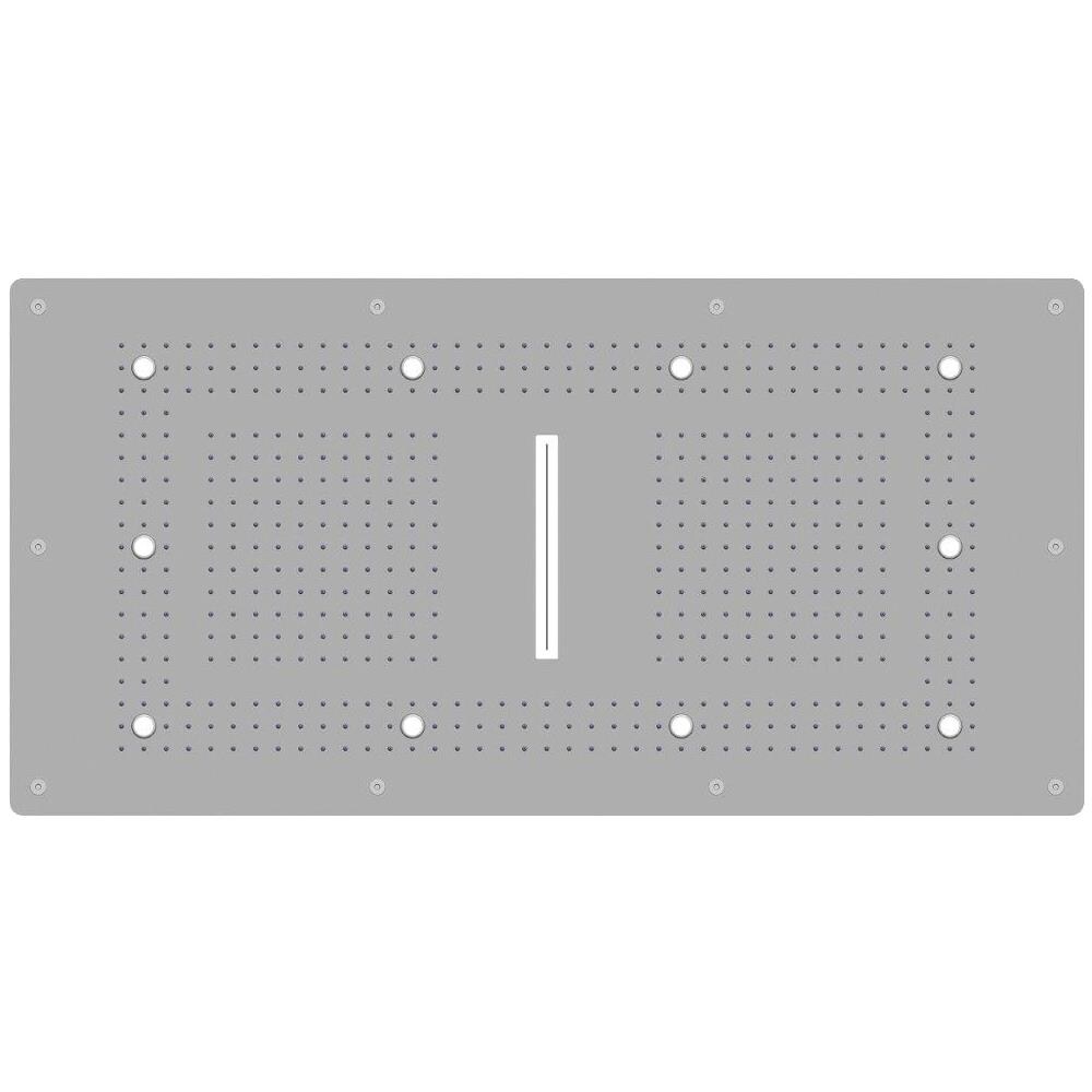 Soffione Doccia Led A Soffitto Installazione Da Incasso Con Cascata Acciaio Inox Rettangolare - Foto 1