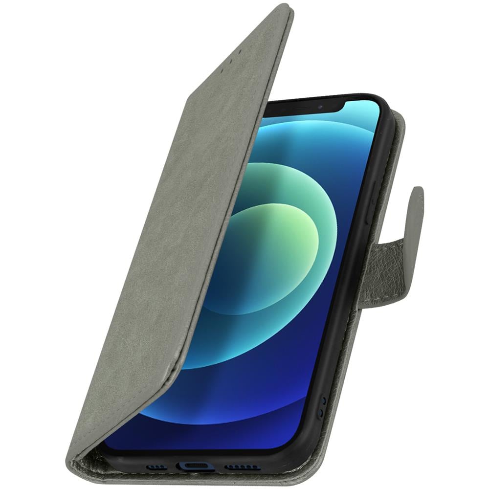 Custodia Per Apple Iphone 12 Copertina Portacarte Funzione Supporto Grigia - Foto 5