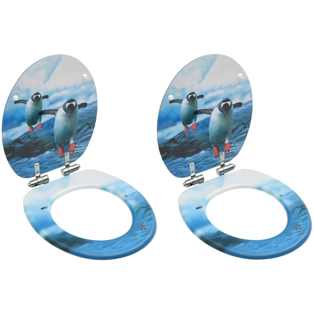 Copriwater 2 Pz Con Chiusura Ammortizzata In Mdf Pinguino - Foto 1