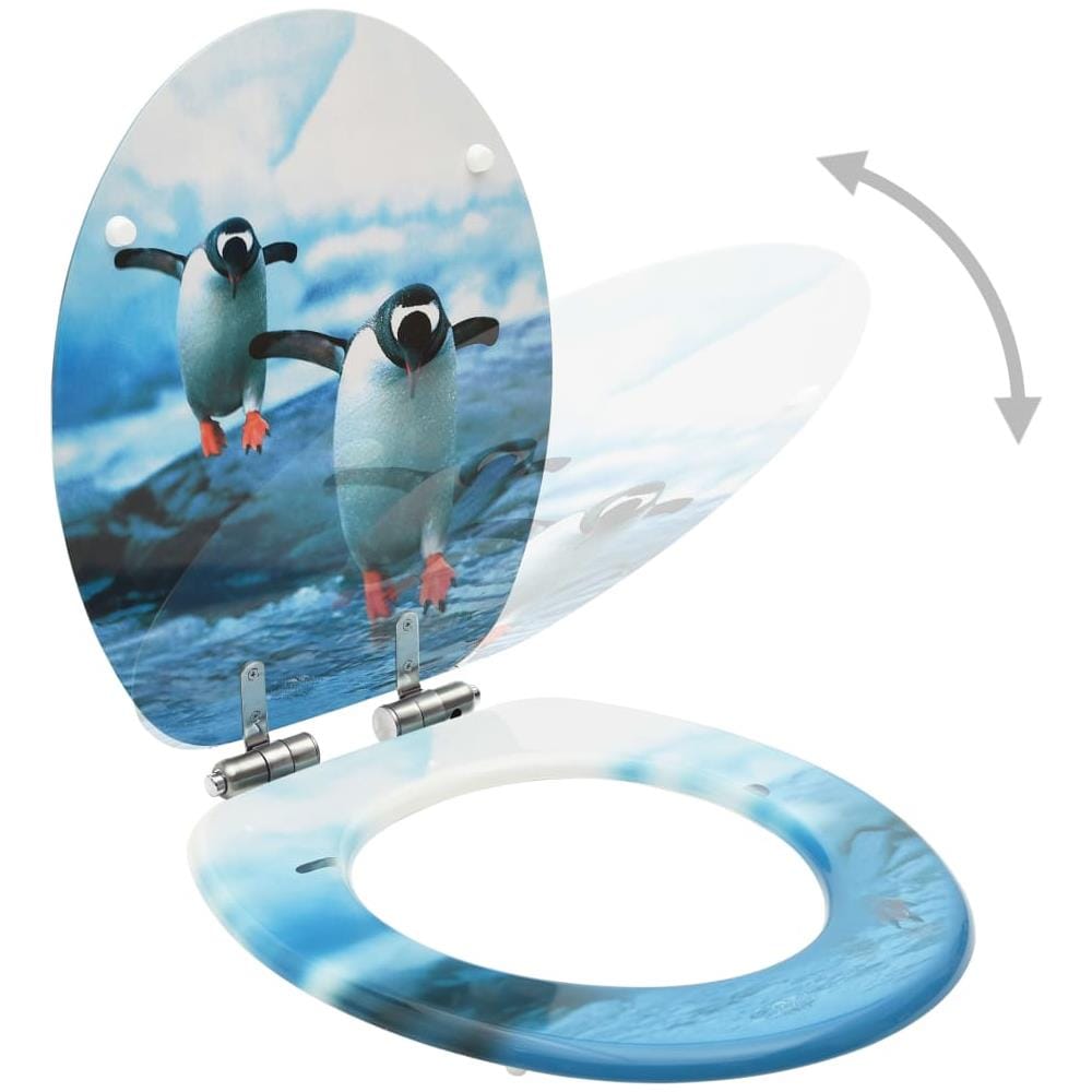 Copriwater 2 Pz Con Chiusura Ammortizzata In Mdf Pinguino - Foto 2