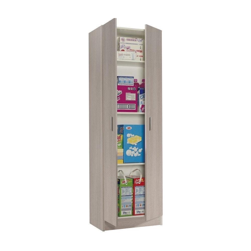 Armadio Multiuso A Due Ante Battenti E Tre Ripiani Regolabili, Colore Rovere, Cm 59 X 37 X H180 - Foto 1