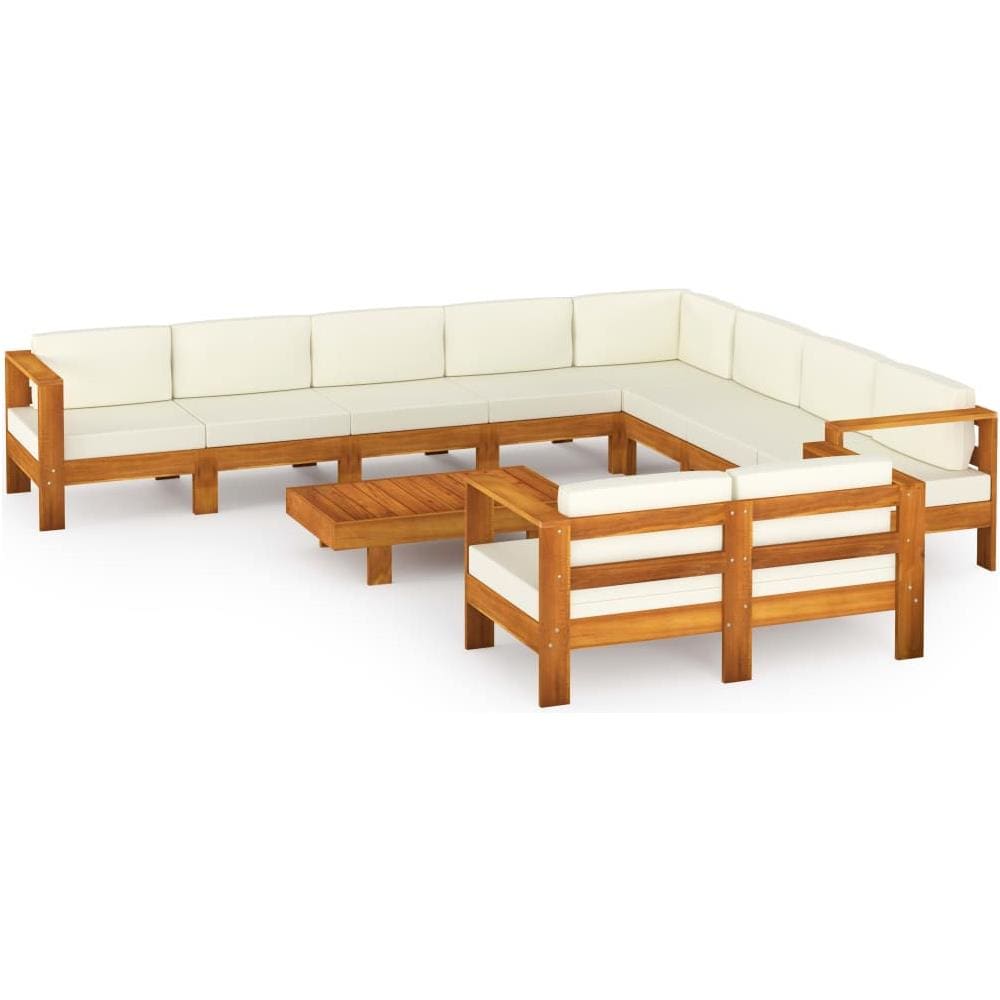 Poltrona da giardino in legno di acacia con cuscini - Sorah