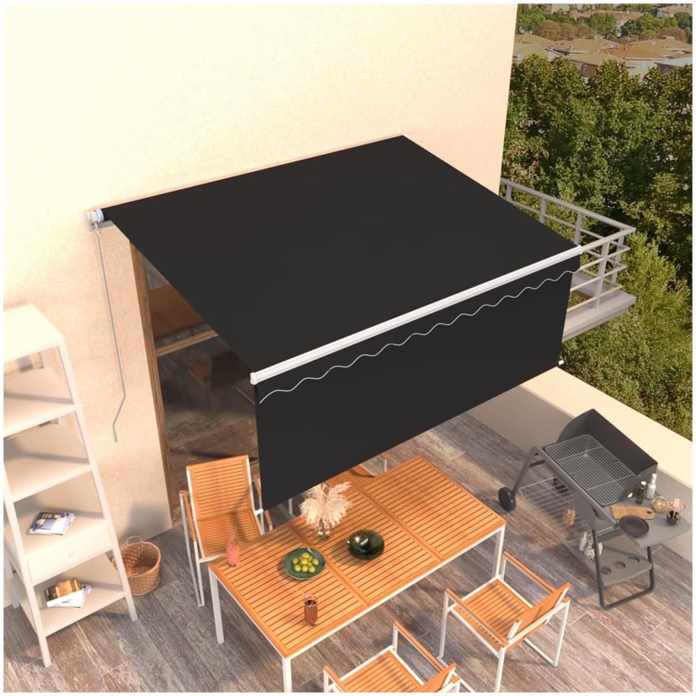 Tenda Sole Retrattile Manuale Con Parasole 3,5x2,5 M Antracite - Foto 1