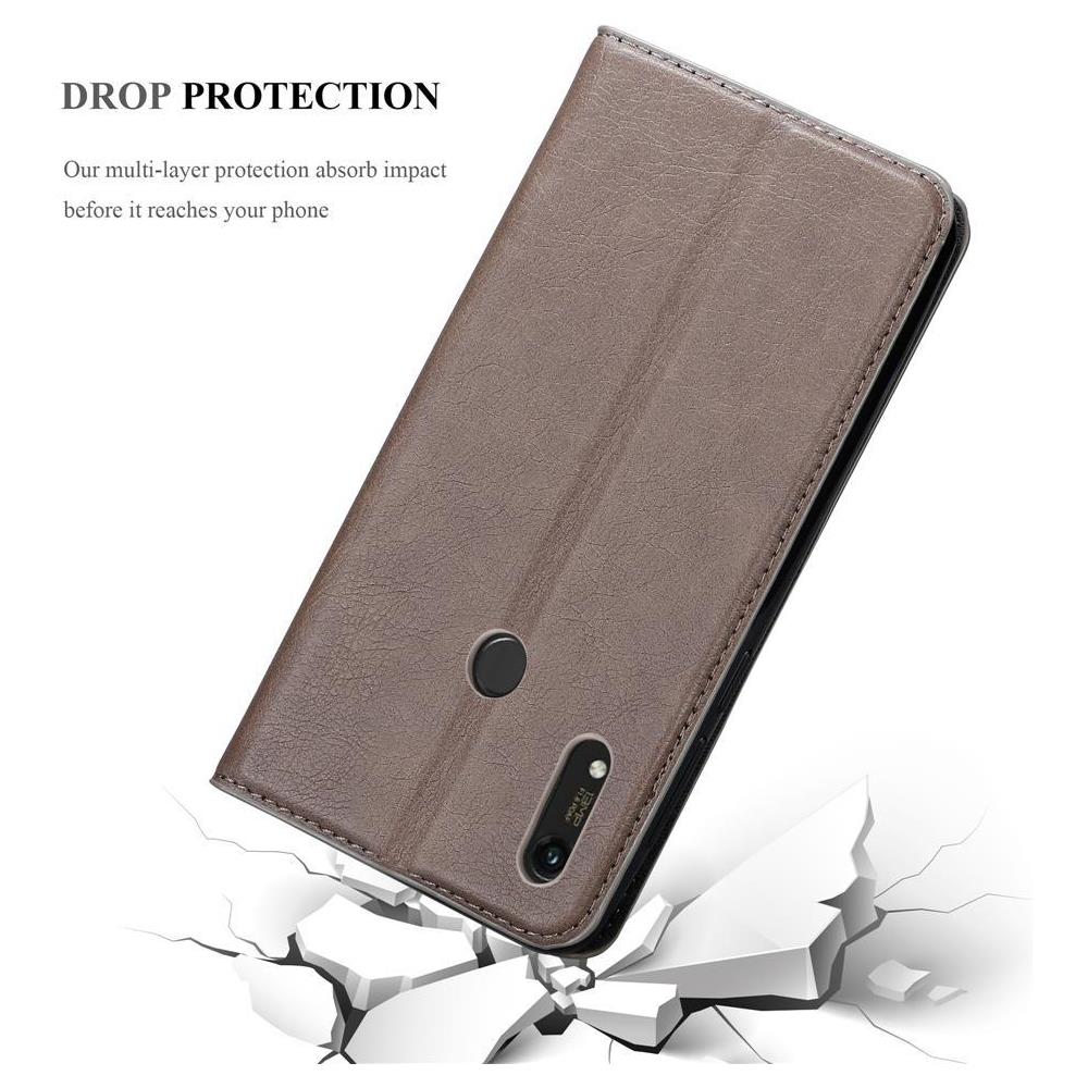 Custodia Compatibile Con Honor 8a Prime In Bruno Caffè - Coperchio Protettiva Con Chiusura Magnetica, Funzione Stand E Tasca Per Le Carte - Foto 8