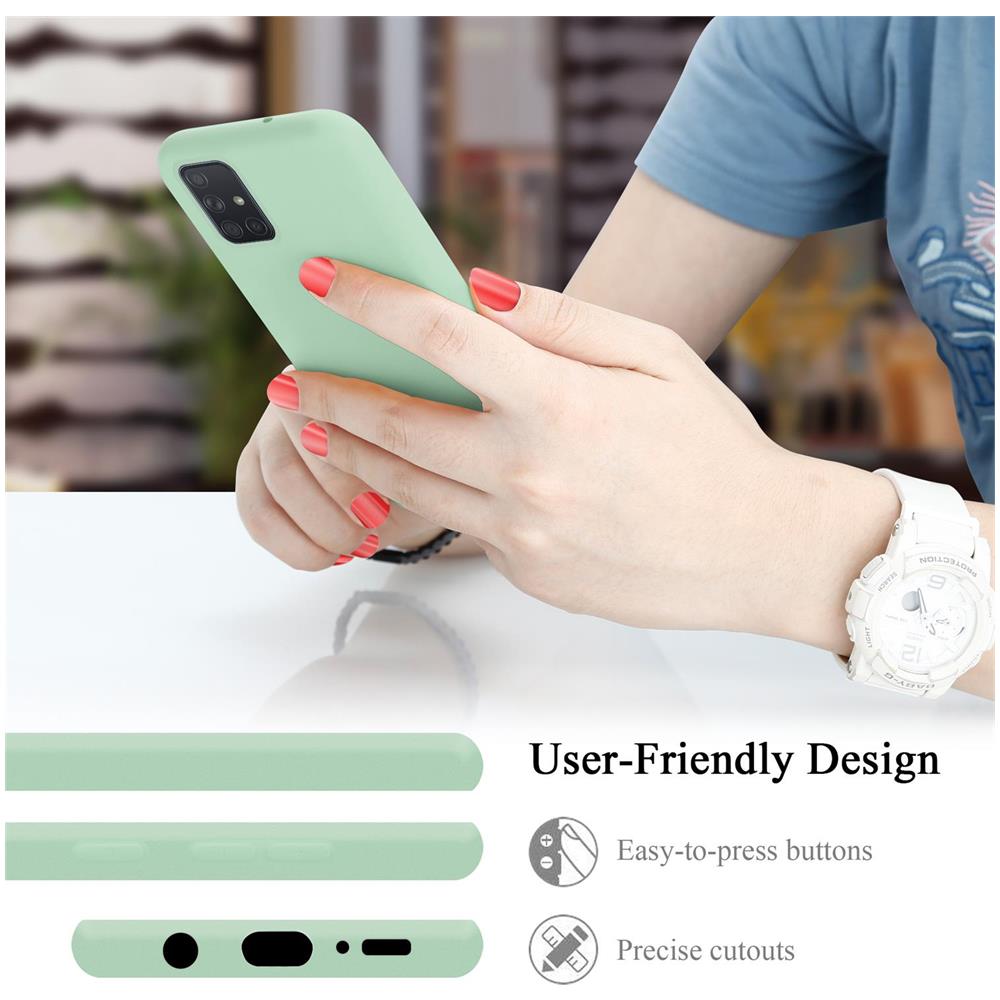 Custodia Compatibile Con Samsung Galaxy A71 4g In Liquid Verde Chiaro - Coperchio Protettivo In Silicone Tpu Flessibile - Foto 6