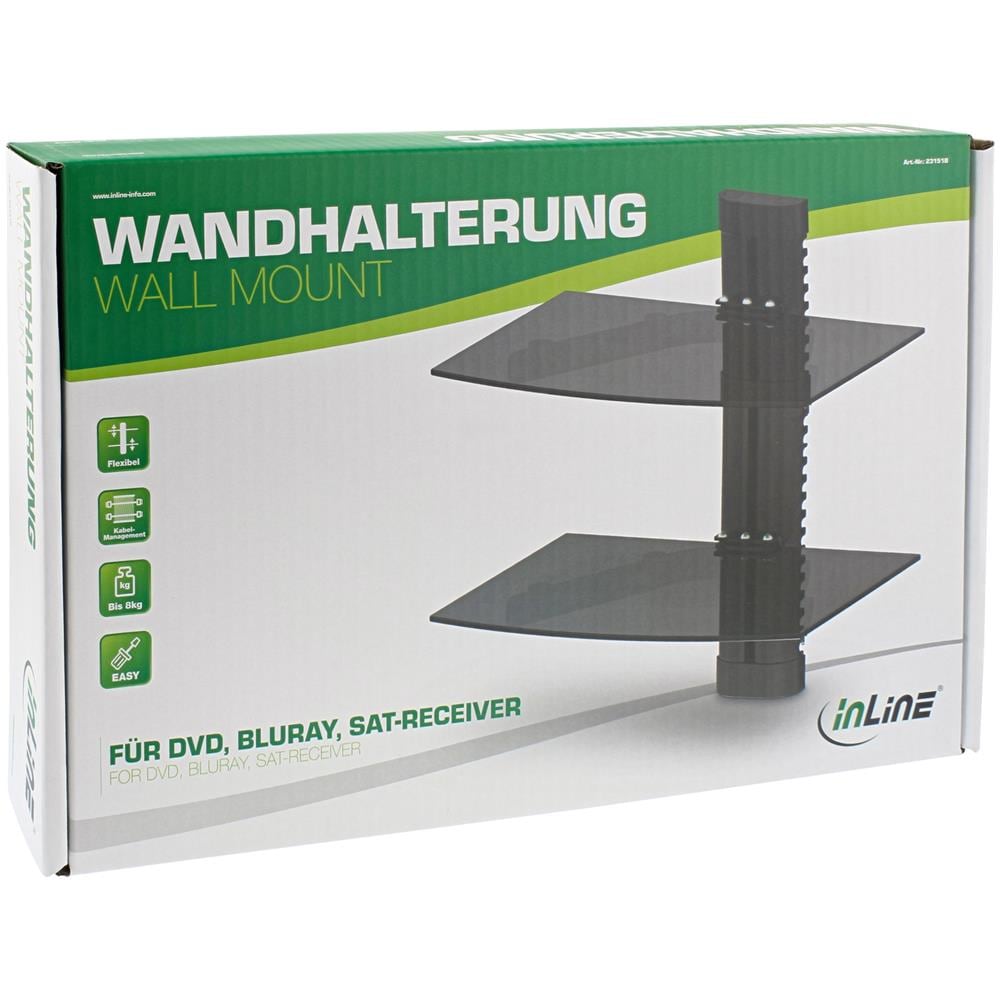 Supporto parete, per DVD, Bluray, Ricevitore SAT, fino a 8kg, nero - Foto 3