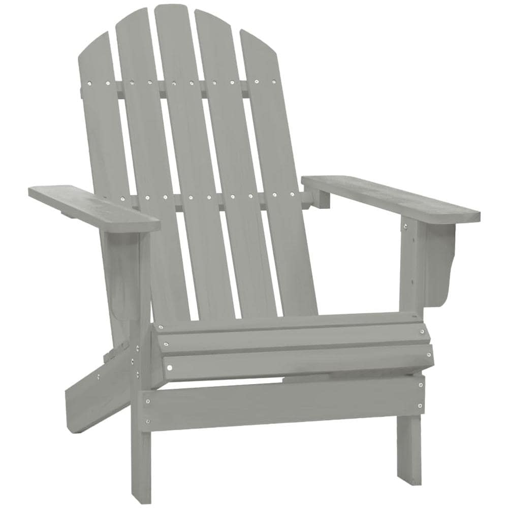 Sedia Giardino Adirondack Ottomana Tavolo Abete Massello Grigio - Foto 8