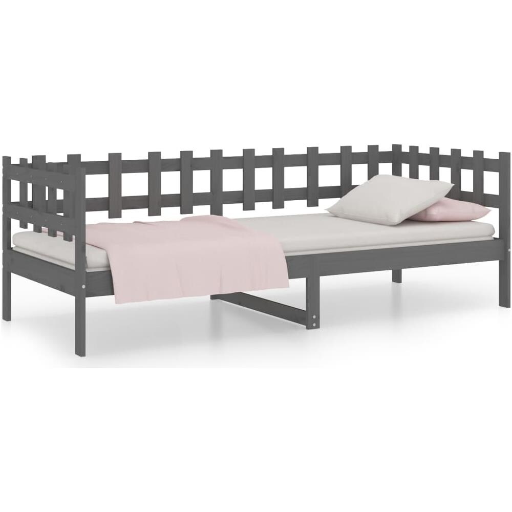 Dormeuse Grigia 80x200 Cm In Legno Massello Di Pino - Foto 2