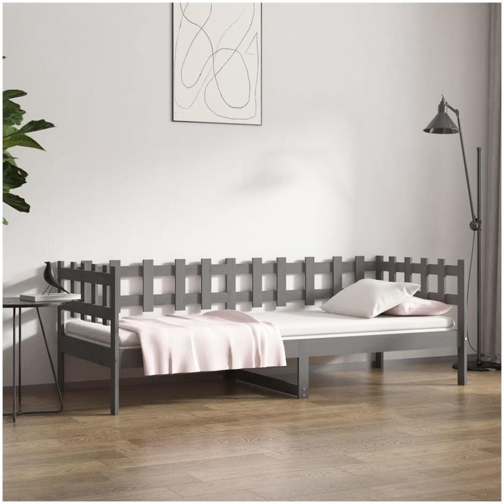 Dormeuse Grigia 80x200 Cm In Legno Massello Di Pino - Foto 1
