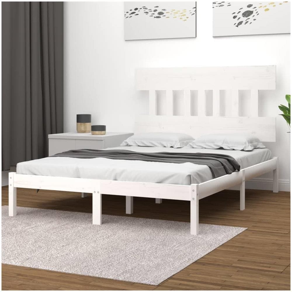 Giroletto Bianco In Legno Massello 160x200 Cm - Foto 1