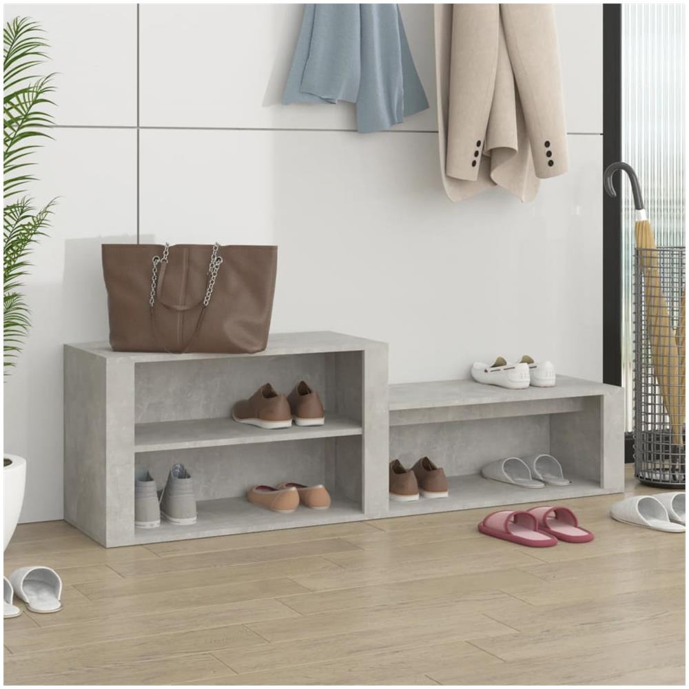 Scarpiera Grigio Cemento 150x35x45 Cm In Legno Multistrato - Foto 1