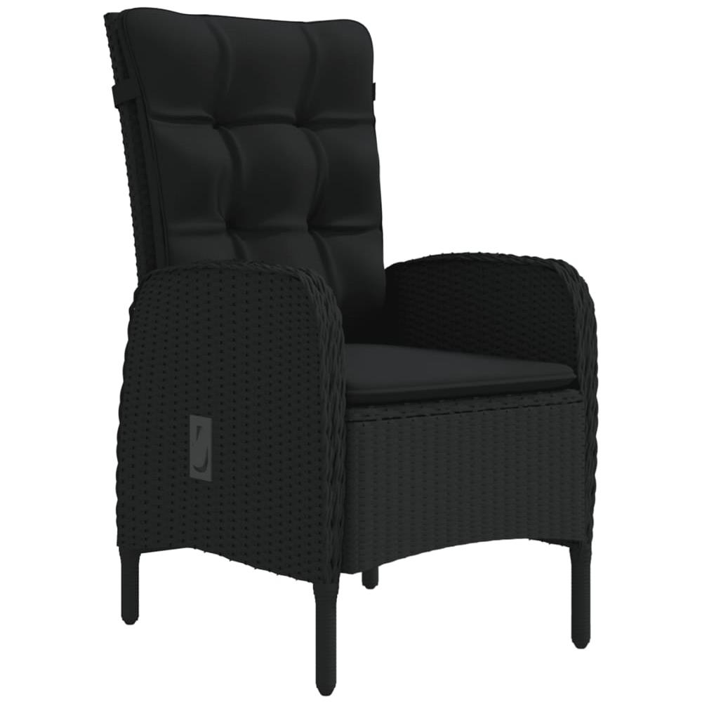 Set Da Pranzo Per Giardino 7 Pz Con Cuscini Nero - Foto 3