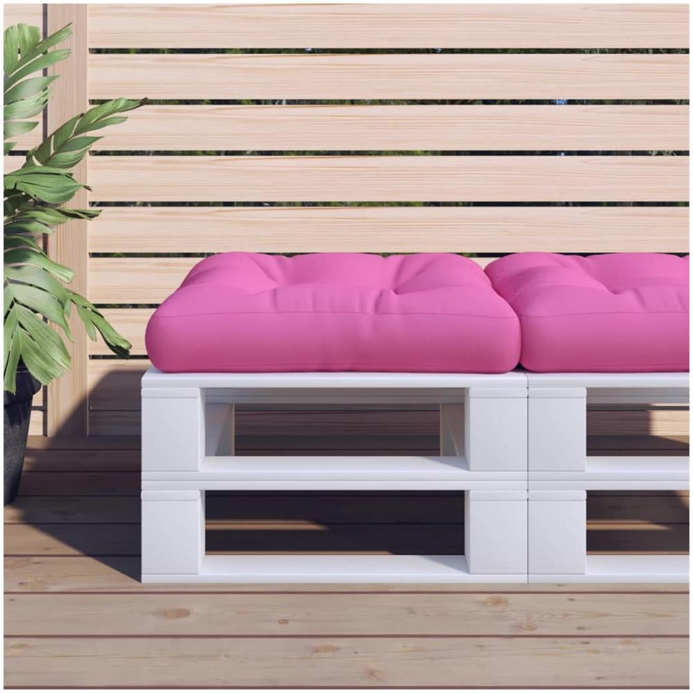Cuscino Per Divano Pallet Rosa 60x60x12 Cm Tessuto - Foto 1
