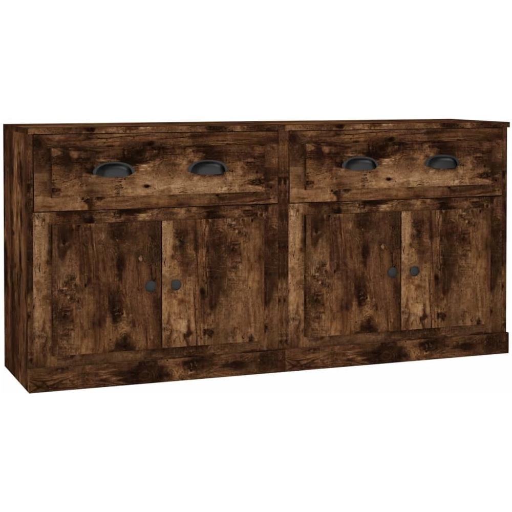 Credenze 2 Pz Rovere Fumo In Legno Multistrato - Foto 2