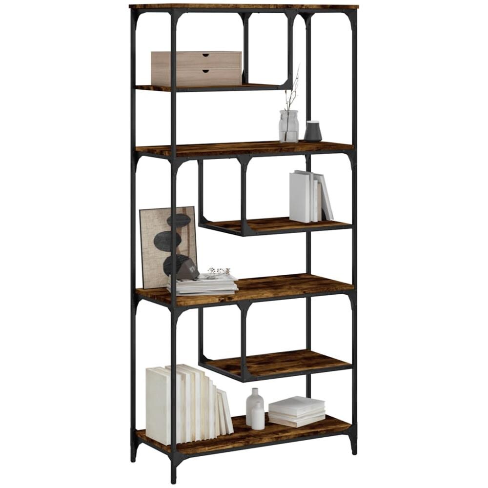 Libreria Rovere Fumo 81x36x176 Cm In Legno Multistrato - Foto 3