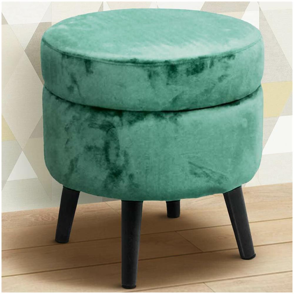 Pouf Contenitore Bakaji 36x40 Cm - Sgabello Imbottito, Cassapanca, Grigio - Foto 8
