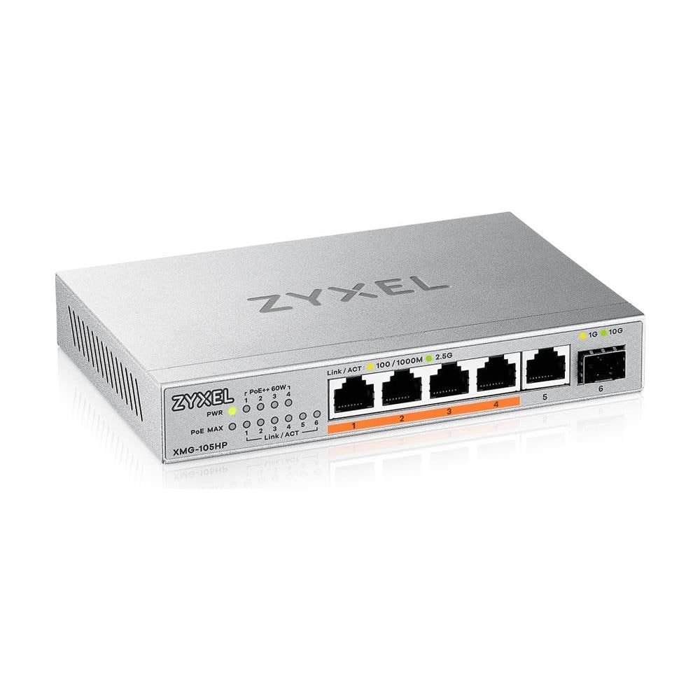 Switch XMG-105HP non Gestito con 5 Porte RJ-45 1 Modulo SFP+ Colore Grigio - Foto 1