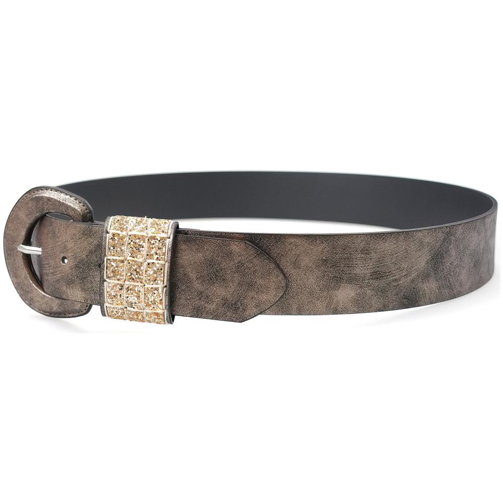 Cintura con Fibbia Circolare Brillante Luxe - Foto 2