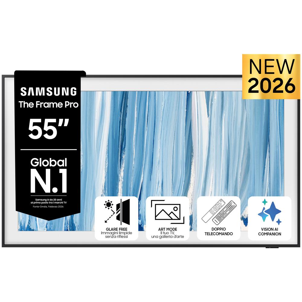 The Frame Pro AI TV 55" QE55LS03HWUXZT 4K, Processore NQ4 AI Gen3, 4K AI Upscaling, Art Mode, Glare Free, Neo Quantum HDR, Dolby Atmos & OTS, Modern Frame Design, Vision AI Smart TV, 2026 - Foto 1