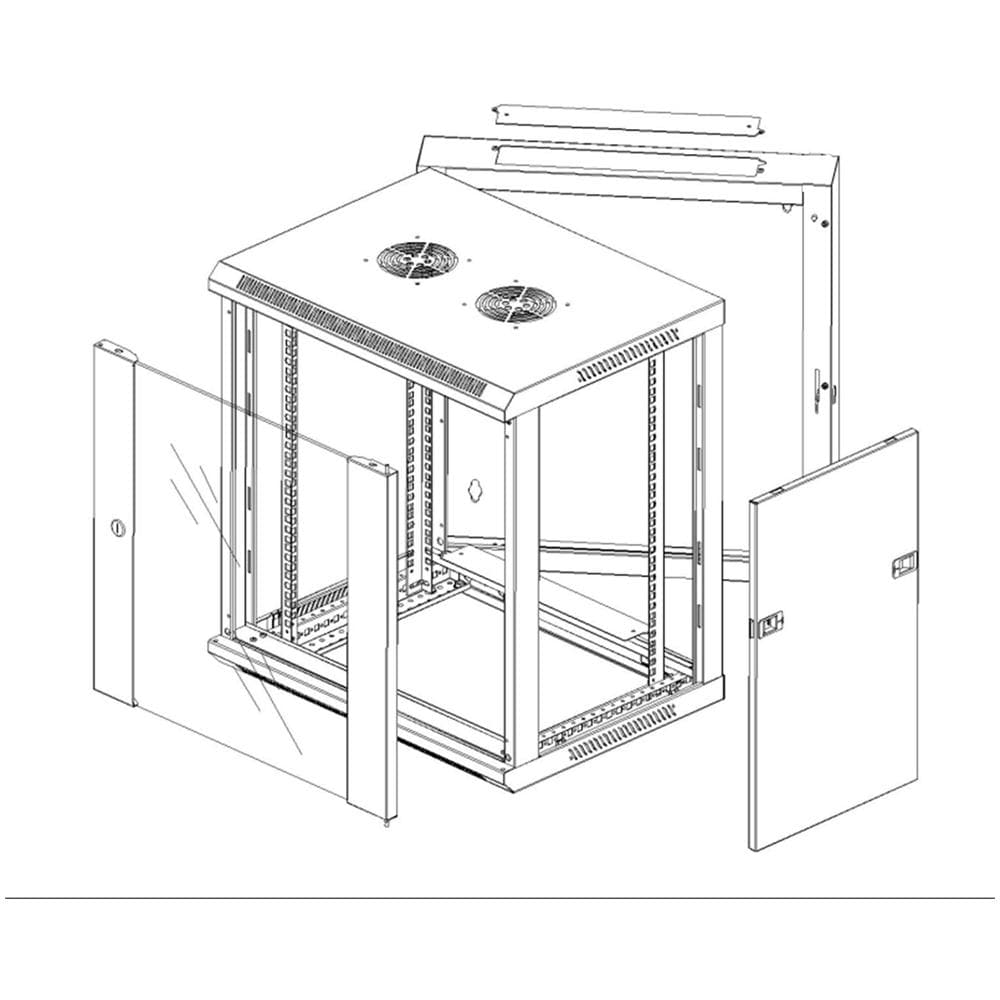 I-CASE EW-3015G - Armadio Rack 19'' a muro 15 unità due sezioni Grigio - Foto 2