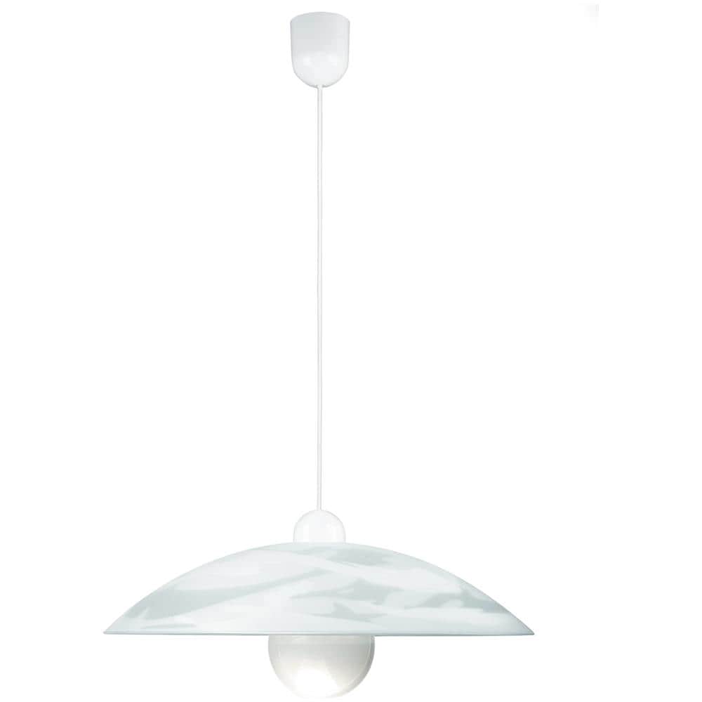 Lampadario moderno da interno cm 48 bianco vetro - Foto 2