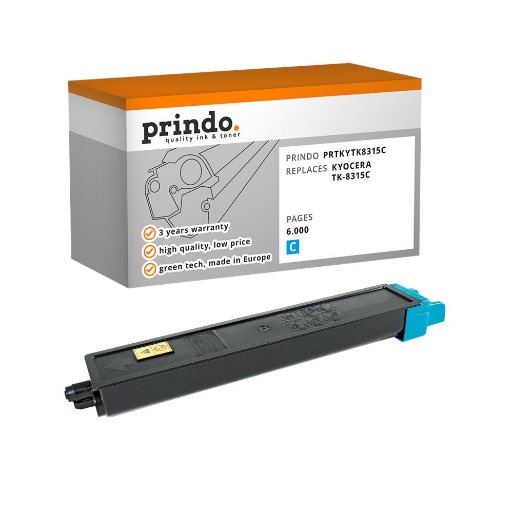 Toner Ciano Prtkytk8315c ~6000 Pagine Alternativa Per Kyocera Tk-8315c (1t02mvcnl0) - Foto 1