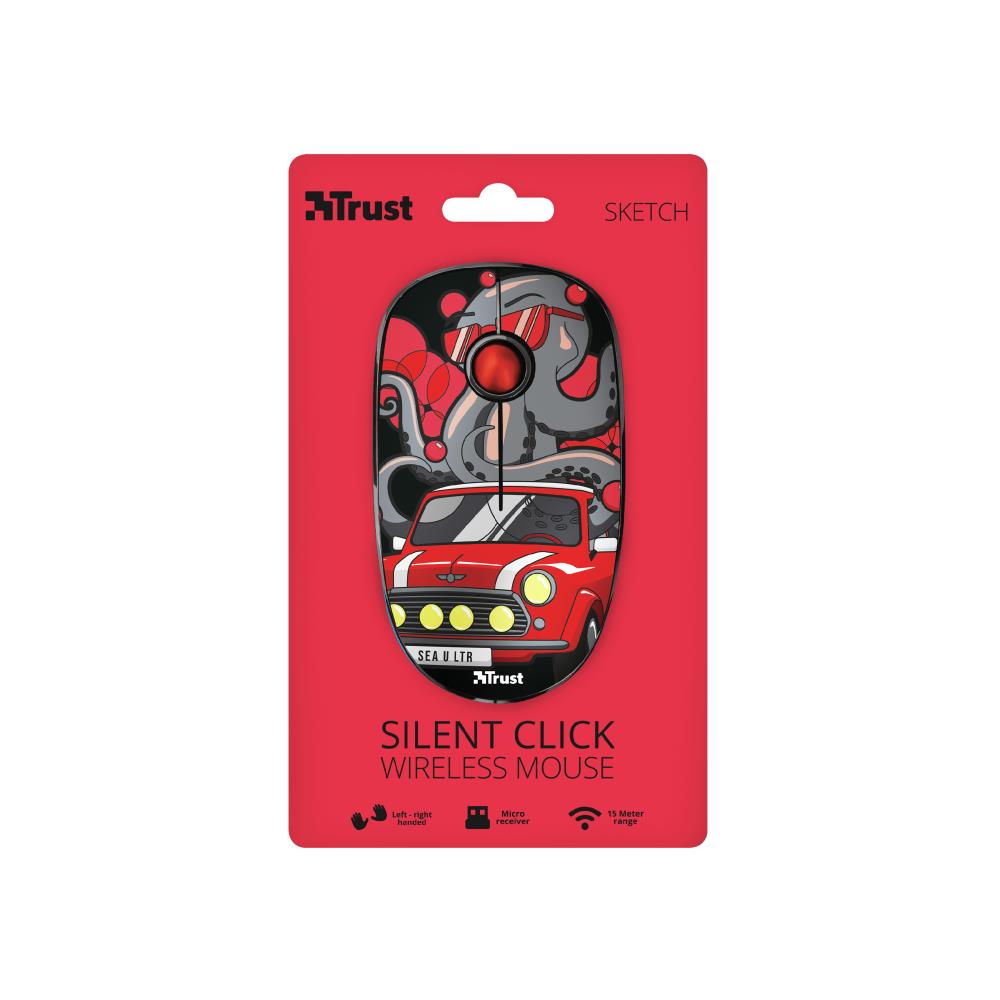 Mouse Wireless Sketch Ottico 3 Tasti 1600 DPI Colore Rosso - Foto 6